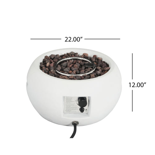 Patio MGO Propane Fire Pit, 40, 000BTU, White (Tank Cover Not Provided)