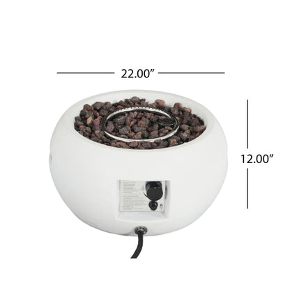 Patio MGO Propane Fire Pit, 40, 000BTU, White (Tank Cover Not Provided)