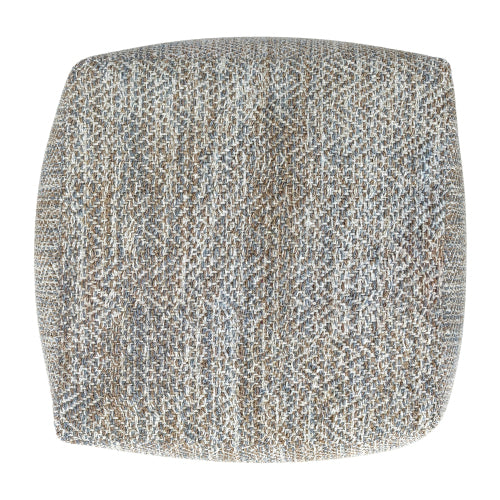 Nate 18 Inch Square Pouf Ottoman Handwoven Cotton Footrest Accent Seat