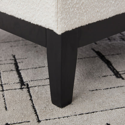 33.86 inch Boucle Storage Ottoman Coffee Table with Wood Legs