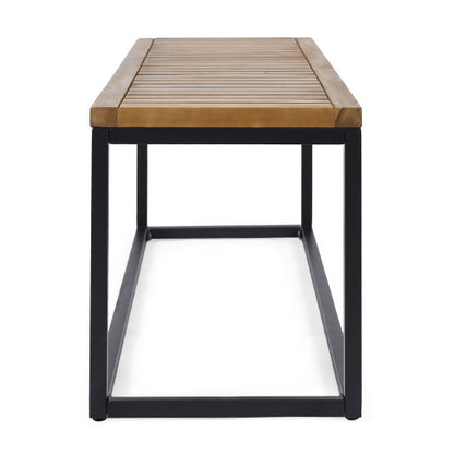 INDUSTRIAL WOOD AND METAL BENCH