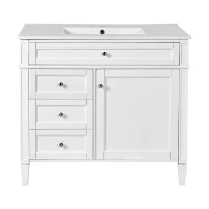 36'' Bathroom Vanity with Medicine Cabinet, Modern Bathroom Storage Cabinet with 2 Soft Closing Doors and 4 Drawers, Single Sink Bathroom Vanity