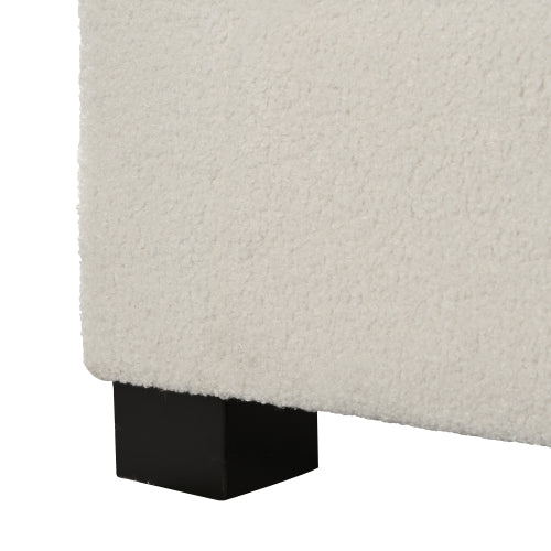 50inch  Ottoman Bench in Textured Fabric, Rectangular Design with Hinged Lid for Seating, Footrest, and Hidden Storage, Perfect for Living Room, Bedroom, or Entryway