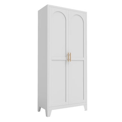 Tall Metal Storage Cabinet with Adjustable Shelves for Kitchen Bedroom Office White