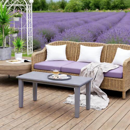 Outdoor Gray Table,Rectangle Outdoor Coffee Table