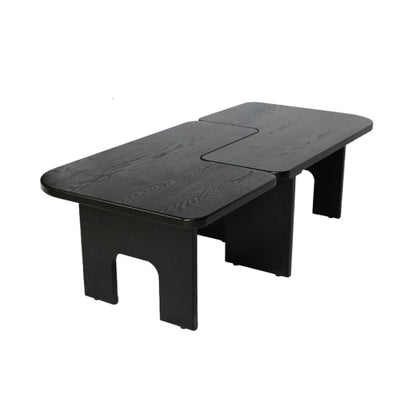Modern Black Wooden Nesting Coffee Table, 70.86inch  Extendable Splicing Center Table
