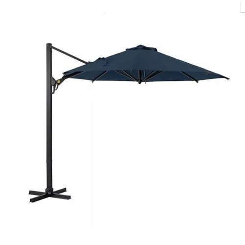 10 Ft Blue Square Large Cantilever Patio Umbrella with 360° Rotation & Tit Adjustment and Heavy Duty Offset Polyester Canopy Deck Umbrella without base.