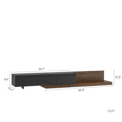 Modern Wooden LED TV Stand 16 RGB Light Modes Large Storage Media Console for Living Bedroom