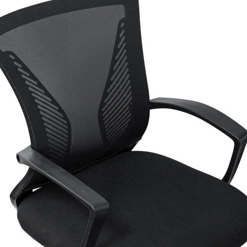 Ergonomic Mesh Office Chair, Breathable Black Task Chair for Home Office or Study with Adjustable Height & Tilt, Affordable Desk Chair with Lumbar Support, Swivel Base & Armrests