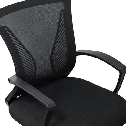 Ergonomic Mesh Office Chair, Breathable Black Task Chair for Home Office or Study with Adjustable Height & Tilt, Affordable Desk Chair with Lumbar Support, Swivel Base & Armrests