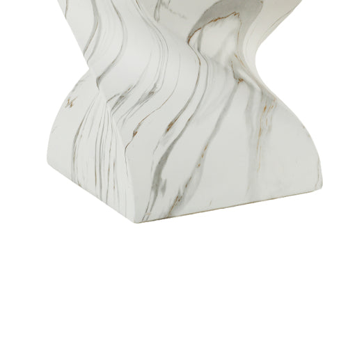 Cement Outdoor End Tables for Patio, GardenAccent Table Faux Terrazzo Accent Table, Modern Small Round Side Tablefor Outside, Tree Stump Garden Stool DrumTable indoor and Outdoor