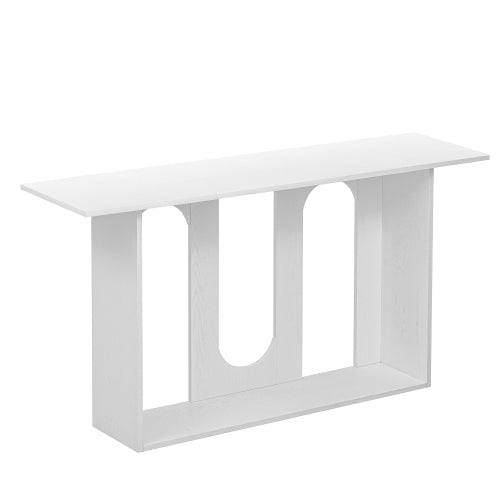 Modern and Curved Design Ash Veneer Console Table with Shelf,Suitable for Entryway,Hallway Living Room,Foyer,Corridor
