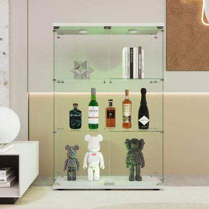 Tempered Glass Display Cabinet with LED Lighting