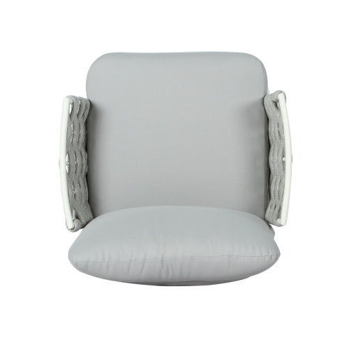 Mariano Steel Club Chair Set of 2, Off White+Grey