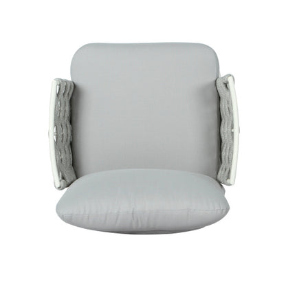 Mariano Steel Club Chair Set of 2, Off White+Grey