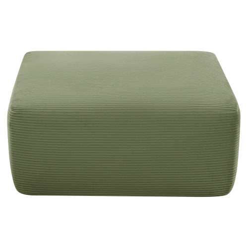 Green XS Corduroy Modular Ottoman, Zero-Assembly Spring Cushion Footrest for 96.9¡± L-Shaped Sofa