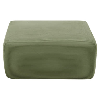 Green XS Corduroy Modular Ottoman, Zero-Assembly Spring Cushion Footrest for 96.9¡± L-Shaped Sofa