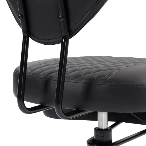 Upgraded Ergonomic Cross Legged Swivel Chair, Adjustable Height and PU Leather, Meditation& ADHA Chair with Back Support, Home and Office,Yoga Chair, Black