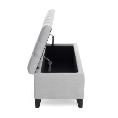 51 Inch Contemporary Tufted Storage Ottoman Bench, Diamond Stitch Upholstered Footrest with Soft Close Pressure Hinges