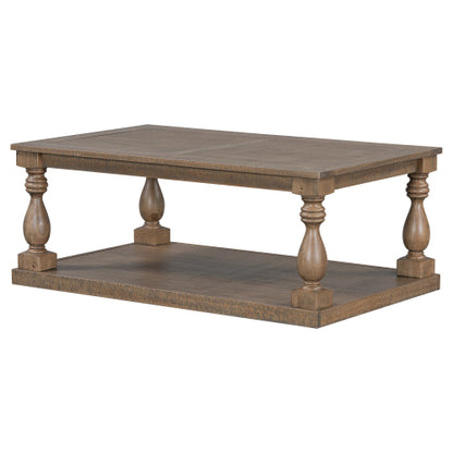 Vintage Pine Veneer Coffee Table Vase Legs Artistic Center Table