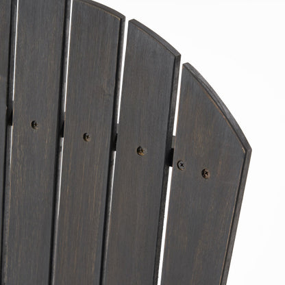 Outdoor Weather Resistant Acacia Wood  Dining Chairs (Set of 2), Dark Gray Finish