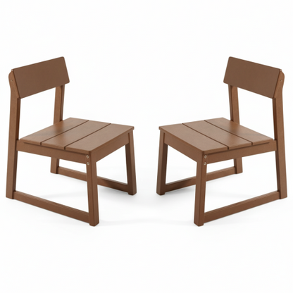2-Pack Brown HDPE outdoor & garden backres Modernist Designt chairs