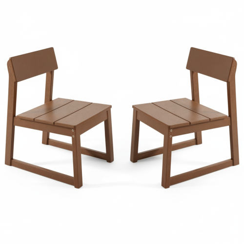 2-Pack Brown HDPE outdoor & garden backres Modernist Designt chairs