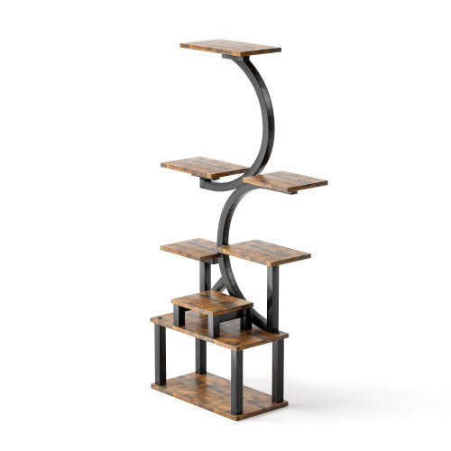 8 Tier Metal Plant Stand With 5 Full Spectrum Grow Lights 10 Level Dimmable Design