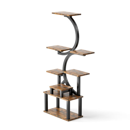 8 Tier Metal Plant Stand With 5 Full Spectrum Grow Lights 10 Level Dimmable Design