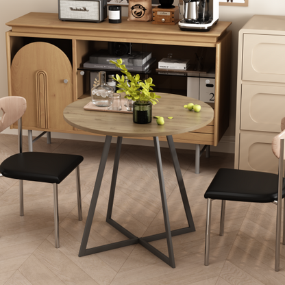 31.5 Inch Small Round Dining Table, Brown