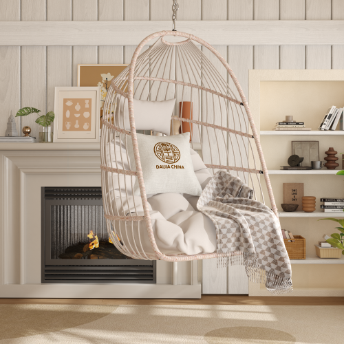 Outdoor garden rattan egg swing chair hanging chair PE hanging chair WHITE
