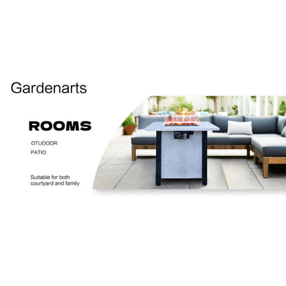 25" H Outdoor Patio Propane Gas Fire Pit Table - 50,000 BTU High-temperature-resistant carving process for environmentally friendly materials with the effect of charcoal grain