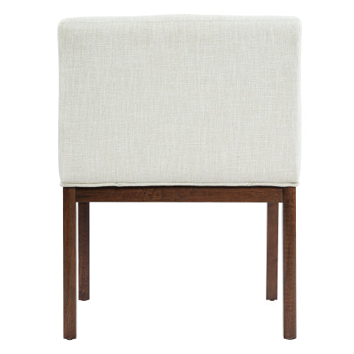 Upholstered Rubberwood Dining Armchairs, Set of 2, Beige/Brown
