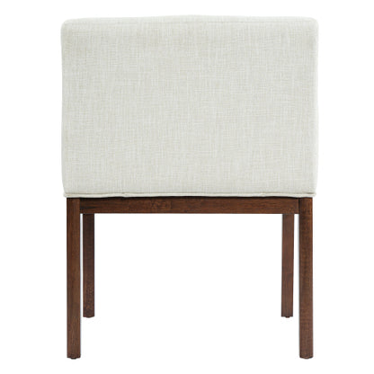 Upholstered Rubberwood Dining Armchairs, Set of 2, Beige/Brown