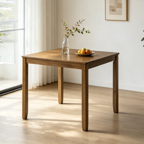 34.5inch Oak Square Dining Table for 2-4 People Small Space Kitchen Table