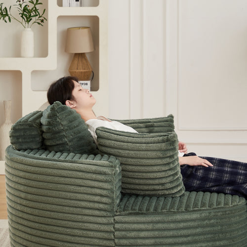 50"L Corduroy Sponge single sofa,No Assembly Required,Fluffy Modern Sleeper Chair for Living room, Bedroom, Lounge and Projection Room(Not a swivel chair.)