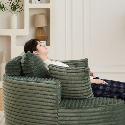 50"L Corduroy Sponge single sofa,No Assembly Required,Fluffy Modern Sleeper Chair for Living room, Bedroom, Lounge and Projection Room(Not a swivel chair.)