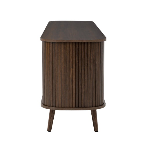 70 inch Modern TV Stand for TVs Up to 80 inch, Wood Grain Media Console with Solid Wood Legs