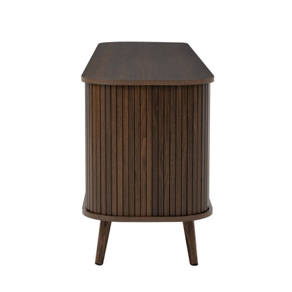 70 inch Modern TV Stand for TVs Up to 80 inch, Wood Grain Media Console with Solid Wood Legs