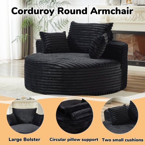 55 inch L Faux-Rabbit-Fur Corduroy Single Sleeper Chair, No Assembly