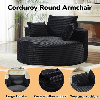 55 inch L Faux-Rabbit-Fur Corduroy Single Sleeper Chair, No Assembly