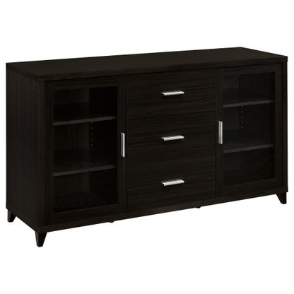 Cappuccino 60 Inch 3-Drawer Tempered Glass TV Console for TVs Up to 68 Inch