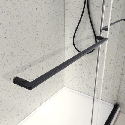 5476 Inch North American Frameless Double Sliding Matte Black Shower Door With Adjustable Soft Closing Function 8mm