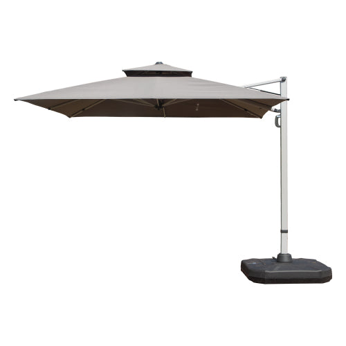 10'X10' Square Cantilever Umbrella with Center Pole, Gray (Base Not Included)