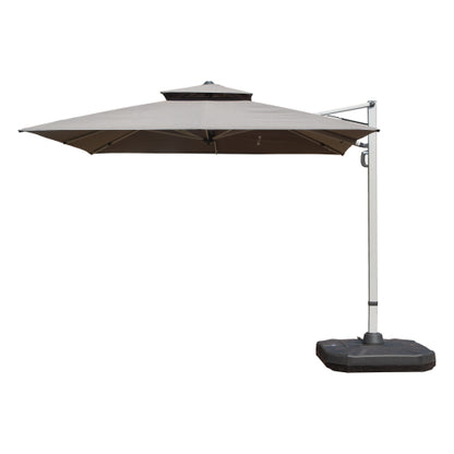 10'X10' Square Cantilever Umbrella with Center Pole, Gray (Base Not Included)