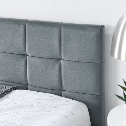 Full Size Upholstered Tufted Bed Frame, Sofa Bed Frame with Comfortable Backrest and Armrests, Full Size Bed for Bedroom, Living Room,Velvet, Grey(80.5inch *59inch *30.5inch )