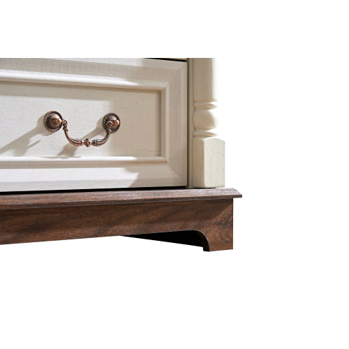 Farmhouse Style 5 Drawer Dresser Chest with Base Wooden Rustic Chest of Drawers, Storage Dresser Organizer for Bedroom, Living Room, Beautiful Sturdy and Durable