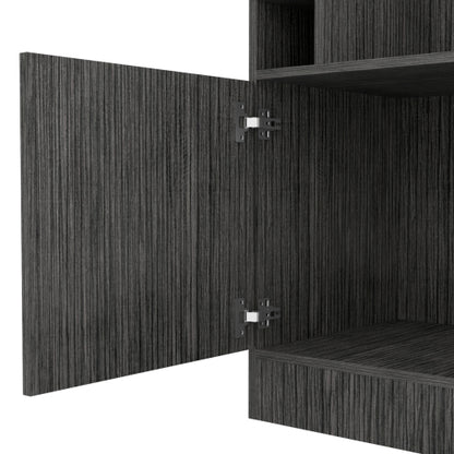 Bar Cabinet, Eight Bottle Cubbies, Two Large Open Shelves