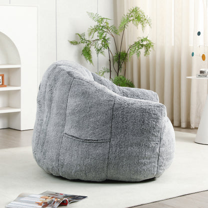 Adults Armrest Bean Bag Chair High-Density Foam Lazy Sofa