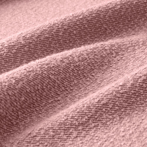 Modern Ottoman Polyester Pink Upholstered Accent Ottoman with Boucle Fabric and Wooden Frame